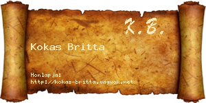 Kokas Britta névjegykártya